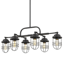 Golden 9808-LP BLK - Wry Lighting Seaport 6-light Island Light in Matte Black